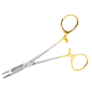 Olsen Hegar Needle Holder With Scissors Tungsten Carbide Insert Jaws - Left Hand